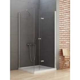 New Trendy New Soleo Kabina Prysznicowa Narożna Prostokątna Drzwi Składane Pojedyncze Prawe 100x80 cm (D-0154A/D-0087B)