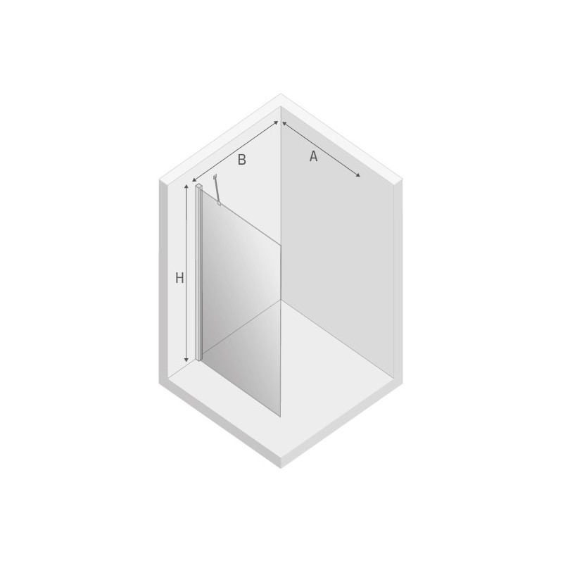 New Trendy New Soleo Kabina Prysznicowa Walk-In 100x195 cm Szkło Przezroczyste 6 mm (K-0460)