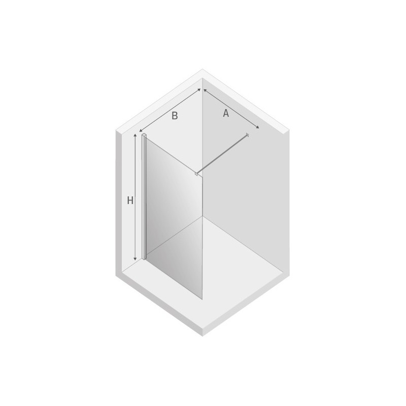 New Trendy New Soleo Kabina Prysznicowa Walk-In 80x195 cm Szkło Przezroczyste 6 mm (K-0458-WP)