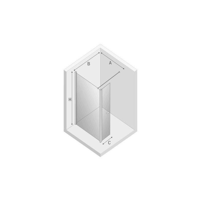 New Trendy New Soleo Kabina Prysznicowa Walk-In 80x34x195 cm Szkło Przezroczyste 6 mm (K-0341)