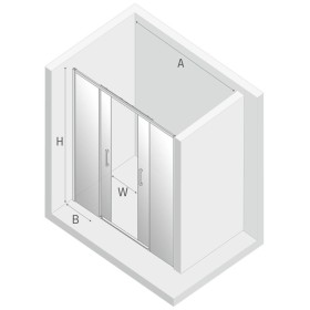 New Trendy Prime Drzwi Prysznicowe Przesuwne Podwójne 200x200 cm Szkło Przezroczyste 6 mm (D-0340A)