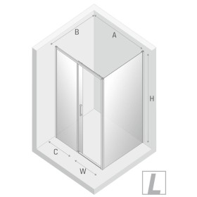 New Trendy Prime Kabina Prysznicowa Narożna Prostokątna Drzwi Przesuwne Pojedyncze Lewe 130x80 cm (D-0304A/D-0123B)