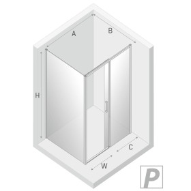 New Trendy Prime Kabina Prysznicowa Narożna Prostokątna Drzwi Przesuwne Pojedyncze Prawe 130x80 cm (D-0305A/D-0123B)