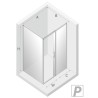 New Trendy Prime Kabina Prysznicowa Narożna Prostokątna Drzwi Przesuwne Pojedyncze Prawe 140x80 cm (D-0307A/D-0123B)