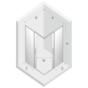 New Trendy Prime Kabina Prysznicowa Narożna Prostokątna Drzwi Przesuwne Podwójne 80x120 cm (D-0294A/D-0303A)