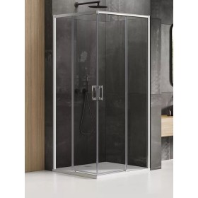 New Trendy Prime Kabina Prysznicowa Narożna Prostokątna Drzwi Przesuwne Podwójne 120x80 cm (D-0302A/D-0295A)