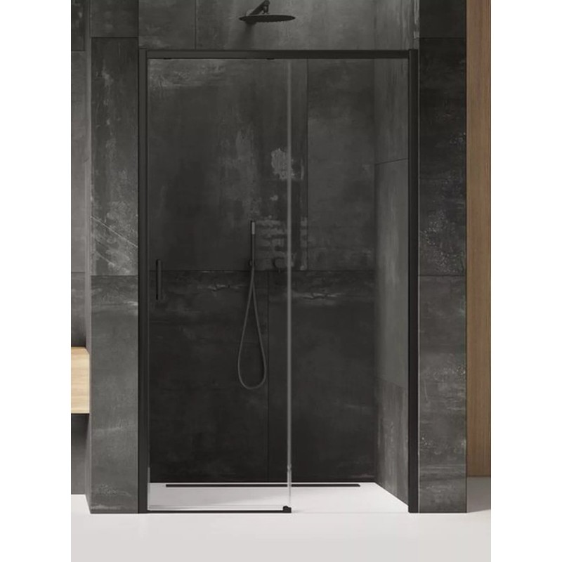 New Trendy Prime Black Drzwi Prysznicowe Przesuwne Pojedyncze Prawe 100x200 cm Szkło Przezroczyste 6 mm (D-0317A)