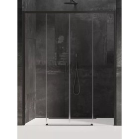 New Trendy Prime Black Drzwi Prysznicowe Przesuwne Podwójne 140x200 cm Szkło Przezroczyste 6 mm (D-0341A)