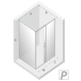 New Trendy Prime Black Kabina Prysznicowa Narożna Prostokątna Drzwi Przesuwne Pojedyncze Prawe 150x90 cm (D-0327A/D-0129B)