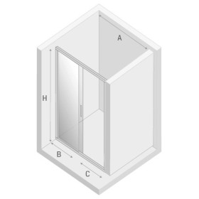 New Trendy New Corrina Drzwi Prysznicowe Przesuwne Pojedyncze 100x195 cm Szkło Przezroczyste 6 mm (D-0089A)