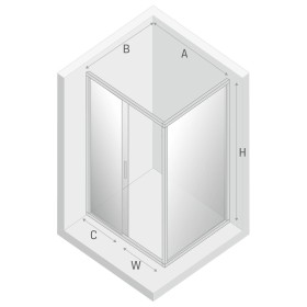 New Trendy New Corrina Kabina Prysznicowa Narożna Prostokątna Drzwi Przesuwne Pojedyncze 110x90 cm (D-0182A/D-0079B)