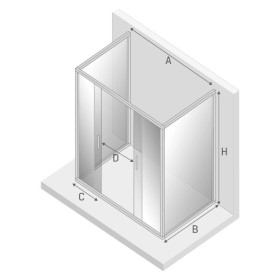 New Trendy New Corrina Kabina Prysznicowa Przyścienna Prostokątna Drzwi Przesuwne Podwójne 150x80 cm (K-0484)