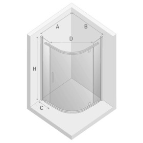 New Trendy New Komfort Black Kabina Prysznicowa Półokrągła Narożna Drzwi Uchylne Pojedyncze 90x90 cm (K-0469)