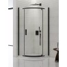 New Trendy New Komfort Black Kabina Prysznicowa Półokrągła Narożna Drzwi Uchylne Pojedyncze 90x90 cm (K-0469)