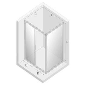 New Trendy New Varia Kabina Prysznicowa Narożna Prostokątna Drzwi Przesuwne Pojedyncze 100x90 cm (D-0189A/D-0102B)