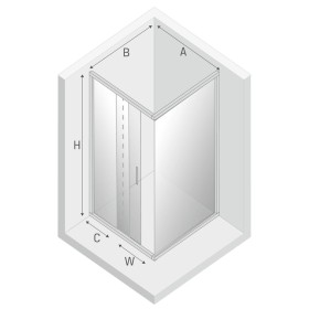 New Trendy New Varia Kabina Prysznicowa Narożna Prostokątna Drzwi Przesuwne Pojedyncze 100x90 cm (D-0264A/D-0102B)