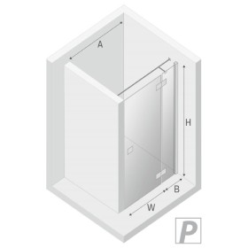 New Trendy Reflexa Black Drzwi Prysznicowe Uchylne Pojedyncze Prawe 110x200 cm Szkło Przezroczyste 6 mm (EXK-4905)