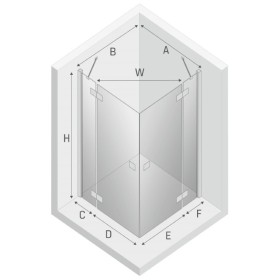 New Trendy Reflexa Black Kabina Prysznicowa Narożna Prostokątna Drzwi Uchylne Podwójne 80x100 cm (EXK-4974)