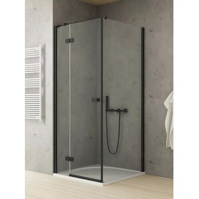 New Trendy Reflexa Black Kabina Prysznicowa Narożna Prostokątna Drzwi Uchylne Pojedyncze Lewe 110x80 cm (EXK-4950)