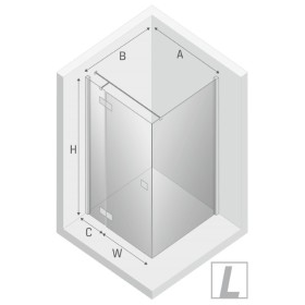 New Trendy Reflexa Black Kabina Prysznicowa Narożna Prostokątna Drzwi Uchylne Pojedyncze Lewe 110x80 cm (EXK-4950)