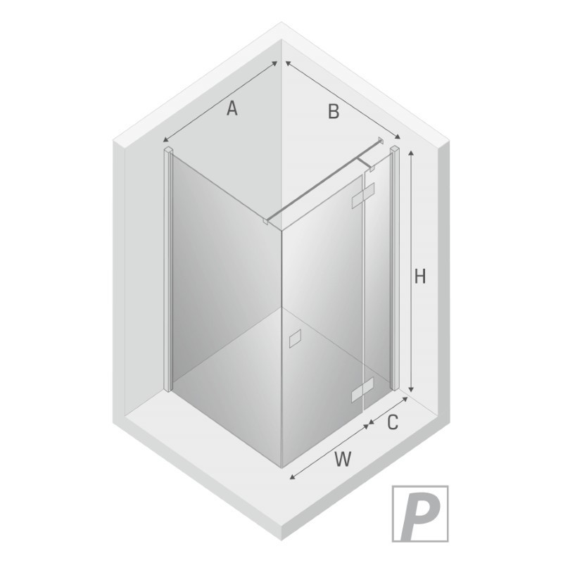 New Trendy Reflexa Black Kabina Prysznicowa Narożna Prostokątna Drzwi Uchylne Pojedyncze Prawe 80x90 cm (EXK-4917)