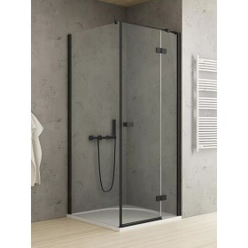 New Trendy Reflexa Black Kabina Prysznicowa Narożna Prostokątna Drzwi Uchylne Pojedyncze Prawe 100x110 cm (EXK-4945)