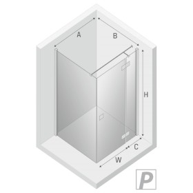 New Trendy Reflexa Black Kabina Prysznicowa Narożna Prostokątna Drzwi Uchylne Pojedyncze Prawe 120x90 cm (EXK-4965)