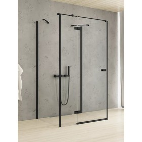 New Trendy Reflexa Black Kabina Prysznicowa Przyścienna Prostokątna Drzwi Uchylne Pojedyncze Lewe 80x90 cm (EXK-5001)