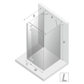 New Trendy Reflexa Black Kabina Prysznicowa Przyścienna Prostokątna Drzwi Uchylne Pojedyncze Lewe 80x90 cm (EXK-5001)