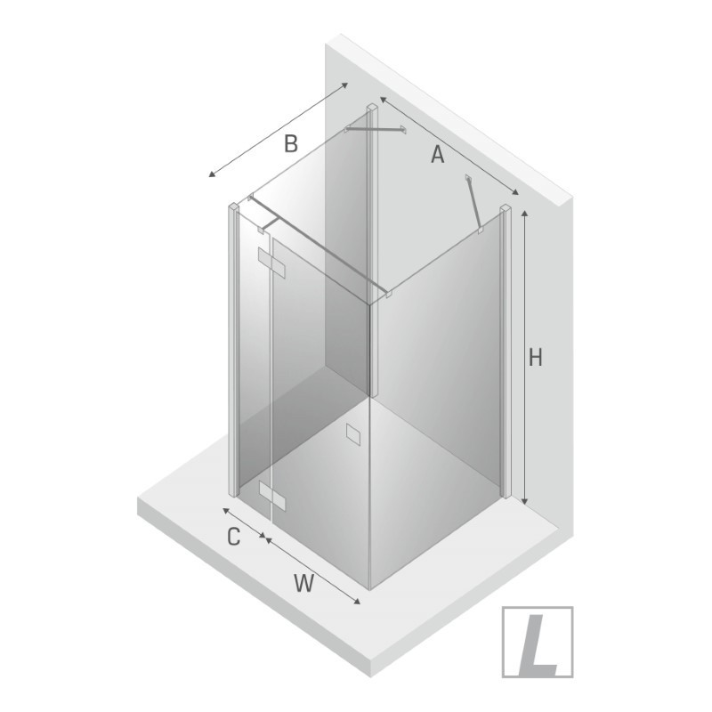 New Trendy Reflexa Black Kabina Prysznicowa Przyścienna Prostokątna Drzwi Uchylne Pojedyncze Lewe 80x90 cm (EXK-5001)