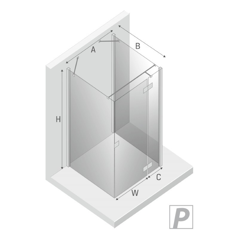 New Trendy Reflexa Black Kabina Prysznicowa Przyścienna Prostokątna Drzwi Uchylne Pojedyncze Prawe 110x70 cm (EXK-5034)