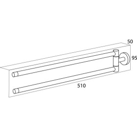 Tiger Boston Wieszak na ręczniki dwuramienny Polerowana stal nierdzewna (308730346)