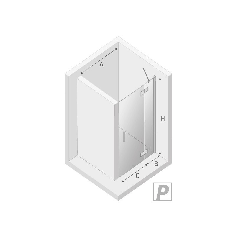 New Trendy New Renoma Drzwi Prysznicowe Uchylne Pojedyncze Prawe 120x195 cm Szkło Przezroczyste 6 mm (D-0102A-WP)