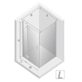 New Trendy New Renoma Kabina Prysznicowa Narożna Prostokątna Drzwi Uchylne Pojedyncze Lewe 110x100 cm (D-0374A/D-0085B-WP)