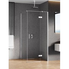 New Trendy New Renoma Kabina Prysznicowa Narożna Prostokątna Drzwi Uchylne Pojedyncze Prawe 90x100 cm (D-0114A/D-0085B-WP)