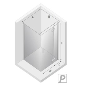 New Trendy New Renoma Kabina Prysznicowa Narożna Prostokątna Drzwi Uchylne Pojedyncze Prawe 90x100 cm (D-0114A/D-0085B-WP)