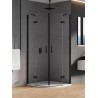 New Trendy New Merana Black Kabina Prysznicowa Narożna Półokrągła Drzwi Uchylne Podwójne 100x100 cm (K-0537)
