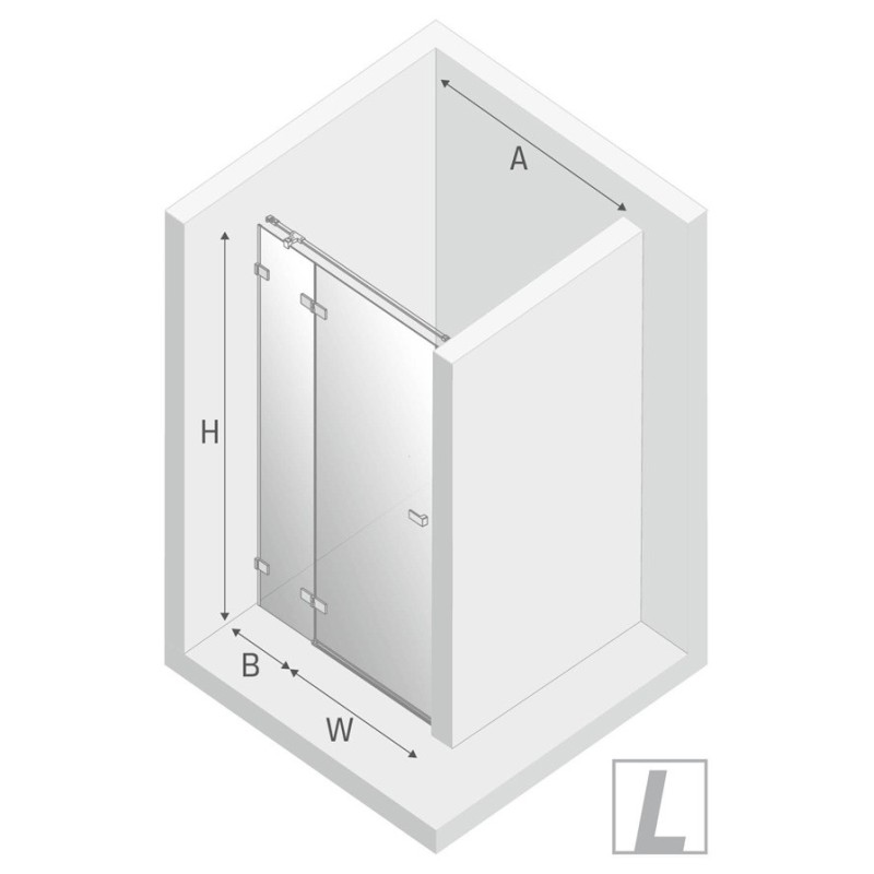 New Trendy Avexa Gold Drzwi Prysznicowe Uchylne Pojedyncze Lewe 120x200 cm Szkło Przezroczyste 6 mm (EXK-1722)