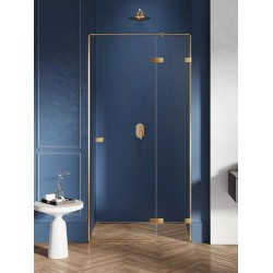 New Trendy Avexa Gold Drzwi Prysznicowe Uchylne Pojedyncze Prawe 100x200 cm Szkło Przezroczyste 6 mm (EXK-1719)