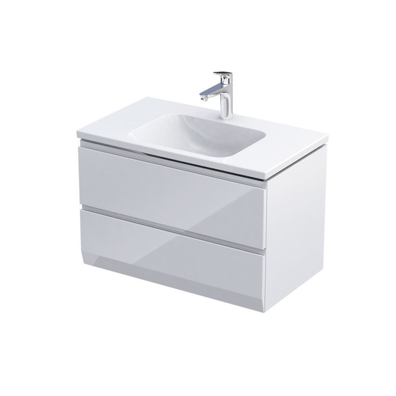 Oristo Brylant Biały Połysk Szafka z Umywalką Amelia 80 cm (OR36-SD2S-80-1-V3+UME-AM-80-92)