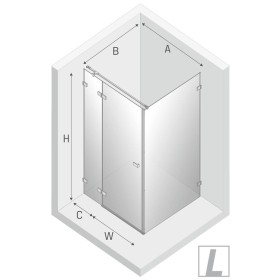 New Trendy Avexa Gold Kabina Prysznicowa Narożna Kwadratowa Drzwi Uchylne Pojedyncze Lewe 110x110 cm (EXK-1873)