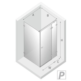 New Trendy Avexa Gold Kabina Prysznicowa Narożna Prostokątna Drzwi Uchylne Pojedyncze Prawe 100x80 cm (EXK-1755)