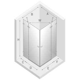 New Trendy Avexa Gold Kabina Prysznicowa Narożna Kwadratowa Drzwi Uchylne Podwójne 120x120 cm (EXK-1791)