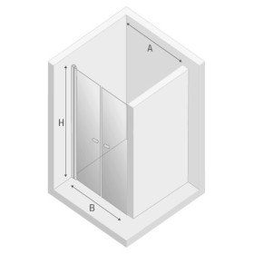 New Trendy New Soleo Black Drzwi Prysznicowe Wahadłowe Podwójne 80x195 cm Szkło Przezroczyste 6 mm (D-0214A)