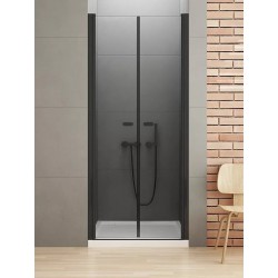 New Trendy New Soleo Black Drzwi Prysznicowe Wahadłowe Podwójne 90x195 cm Szkło Przezroczyste 6 mm (D-0215A)