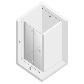 New Trendy New Soleo Black Drzwi Prysznicowe Składane Pojedyncze Lewe 90x195 cm Szkło Przezroczyste 6 mm (D-0223A)