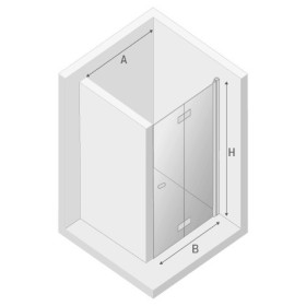 New Trendy New Soleo Black Drzwi Prysznicowe Składane Pojedyncze Prawe 80x195 cm Szkło Przezroczyste 6 mm (D-0222A)