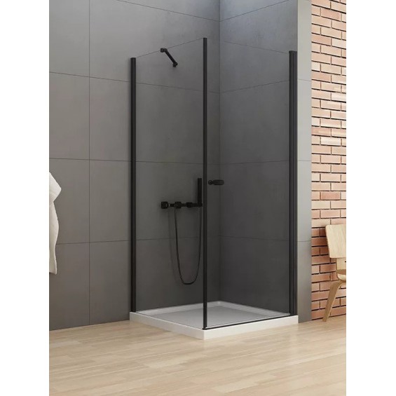 New Trendy New Soleo Black Kabina Prysznicowa Narożna Prostokątna Drzwi Uchylne Pojedyncze 70x100 cm (D-0229A/D-0116B)