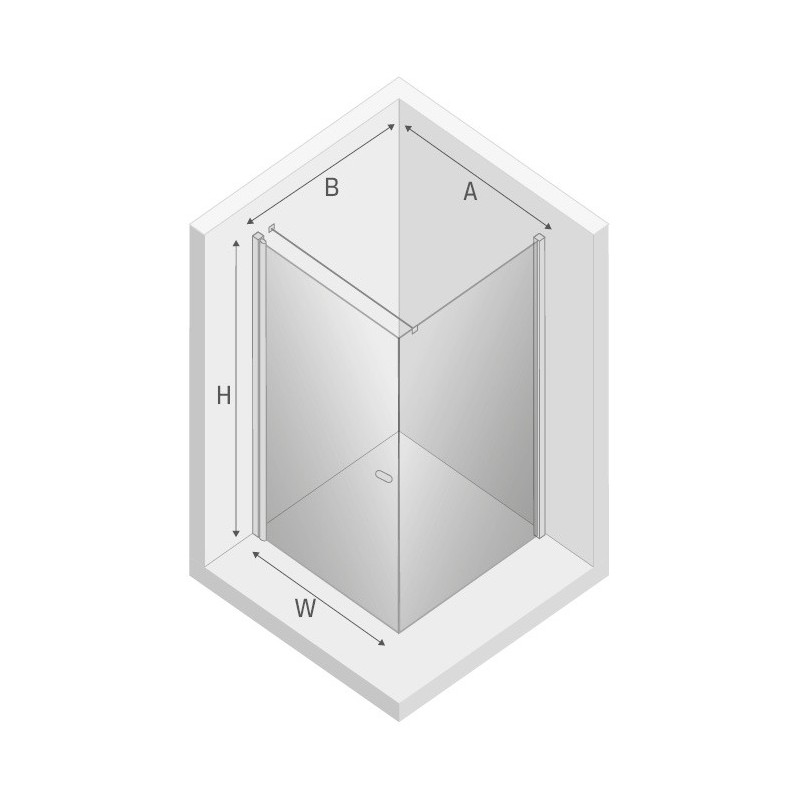 New Trendy New Soleo Black Kabina Prysznicowa Narożna Prostokątna Drzwi Uchylne Pojedyncze 70x120 cm (D-0229A/D-0149B-WP)