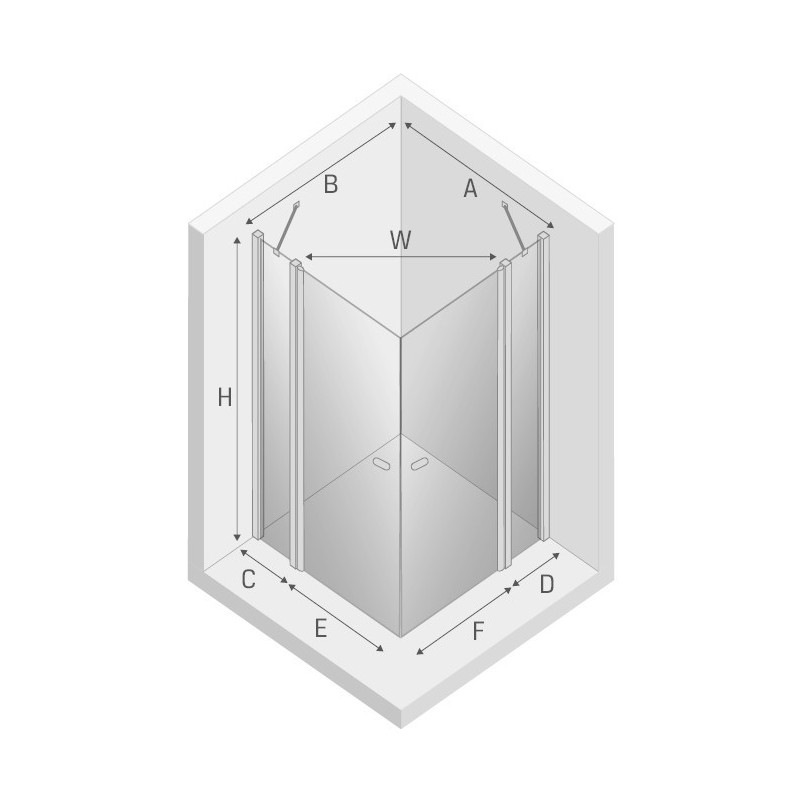 New Trendy New Soleo Black Kabina Prysznicowa Narożna Kwadratowa Drzwi Uchylne Podwójne 120x120 cm (K-0558)